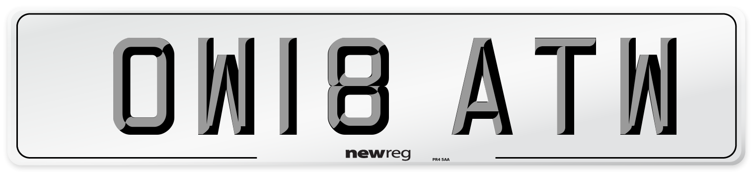 OW18 ATW Number Plate from New Reg